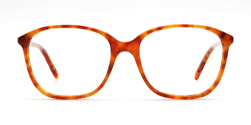 peony square orange tortoise eyeglasses frames front view