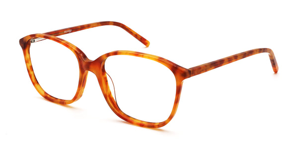 peony square orange tortoise eyeglasses frames angled view