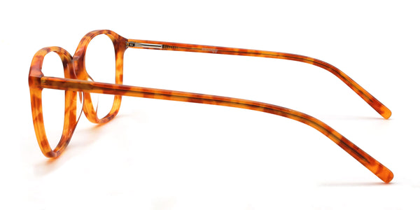 peony square orange tortoise eyeglasses frames side view