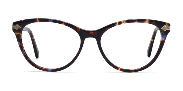 posh cat eye dark red eyeglasses frames front view