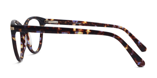 posh cat eye dark red eyeglasses frames side view