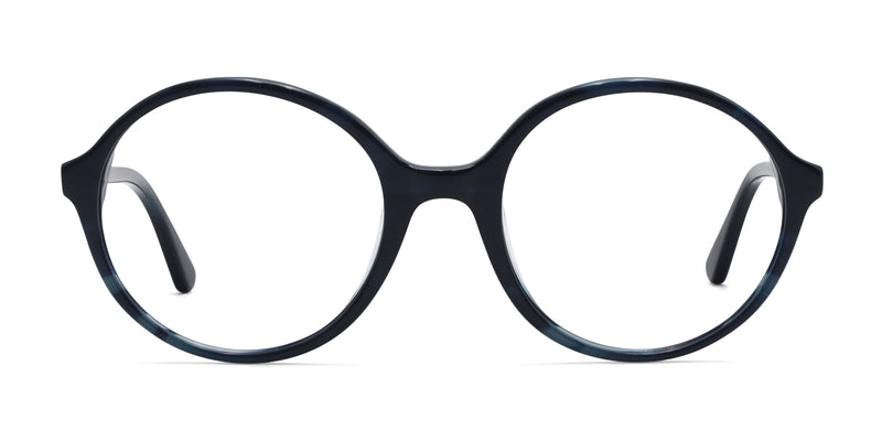 potter round navy blue eyeglasses frames front view