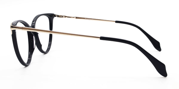 precious cat-eye black eyeglasses frames side view