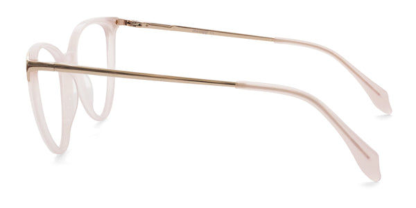 precious cat-eye pink eyeglasses frames side view