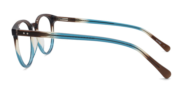 preston round brown eyeglasses frames side view