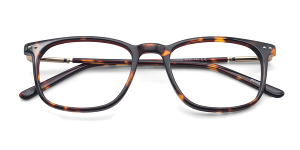 queen square tortoise eyeglasses frames top view