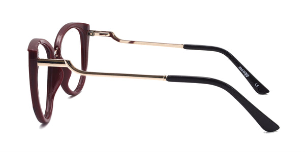 queenie cat eye red gold eyeglasses frames side view