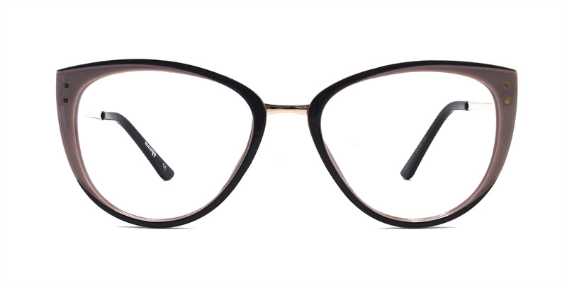 queenie cat eye brown pink eyeglasses frames front view