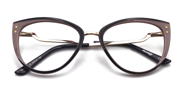 queenie cat eye brown pink eyeglasses frames top view