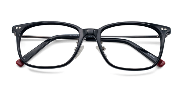 quiet square black eyeglasses frames top view