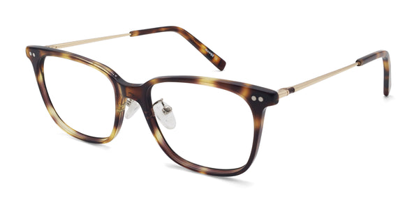 quiet square tortoise eyeglasses frames angled view