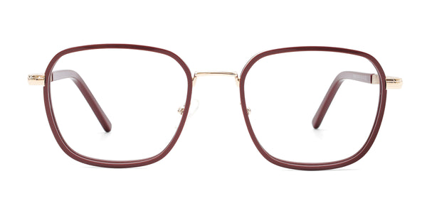 quip rectangle brown eyeglasses frames front view