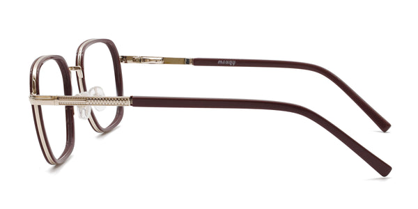 quip rectangle brown eyeglasses frames side view