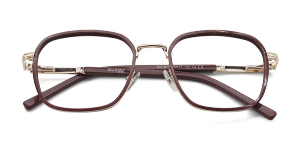 quip rectangle brown eyeglasses frames top view