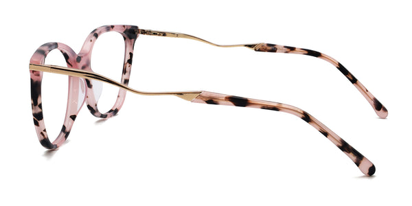 reiki cat eye pink eyeglasses frames side view