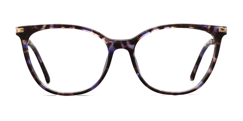 reiki cat eye purple eyeglasses frames front view