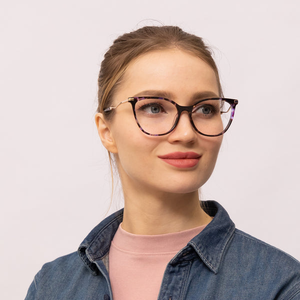reiki cat eye purple eyeglasses frames for women side view