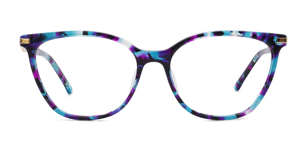 reiki cat eye green eyeglasses frames front view