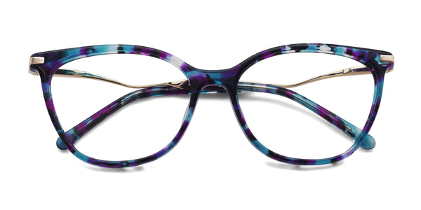 reiki cat eye green eyeglasses frames top view