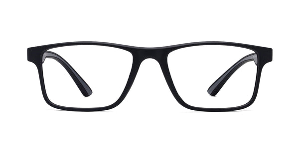 rick square black gray eyeglasses frames front view