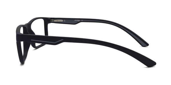 rick square black gray eyeglasses frames side view