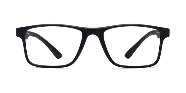 rick square matte black eyeglasses frames front view