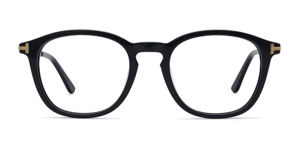 romeo square black eyeglasses frames front view