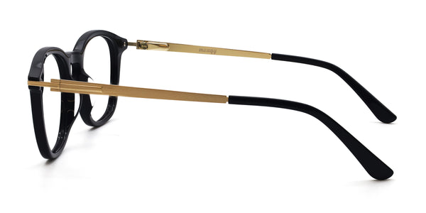 romeo square black eyeglasses frames side view