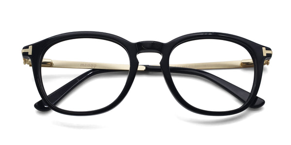 romeo square black eyeglasses frames top view