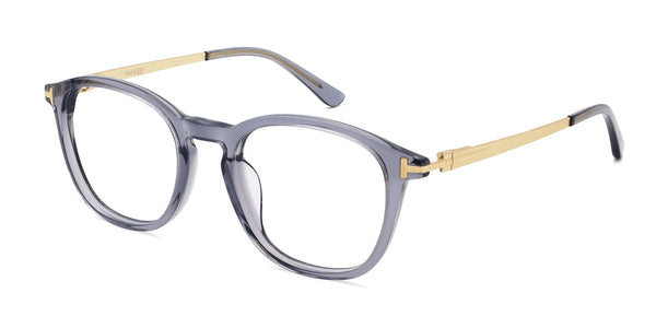 romeo square gray eyeglasses frames angled view