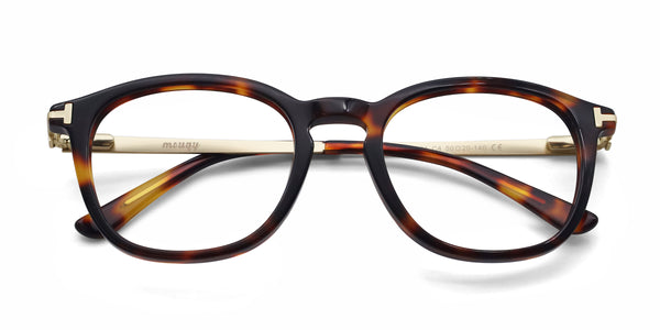 romeo square tortoise eyeglasses frames top view