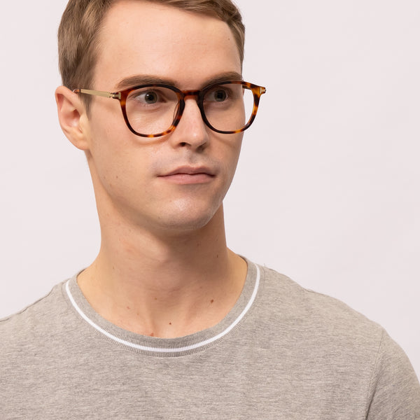 romeo square tortoise eyeglasses frames for men side view