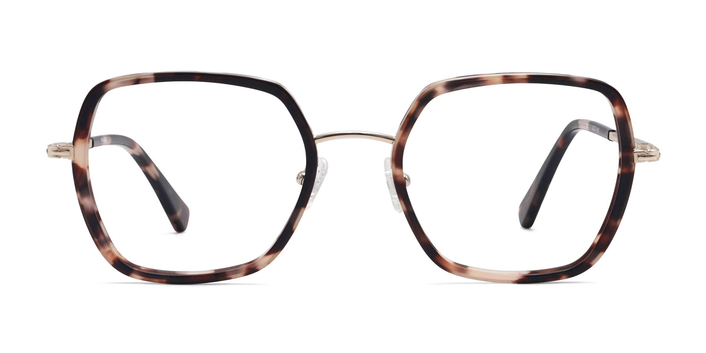 rosa geometric beige gold eyeglasses frames front view