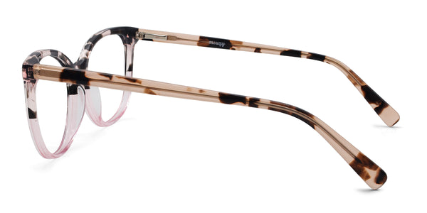 rose oval tortoise pink eyeglasses frames side view