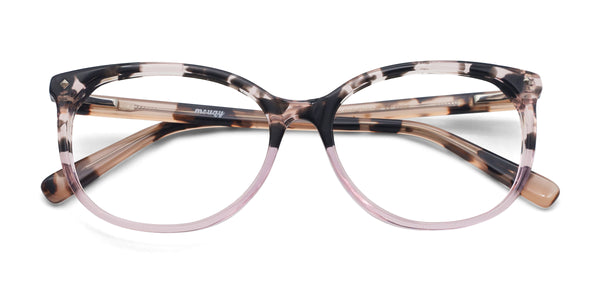 rose oval tortoise pink eyeglasses frames top view