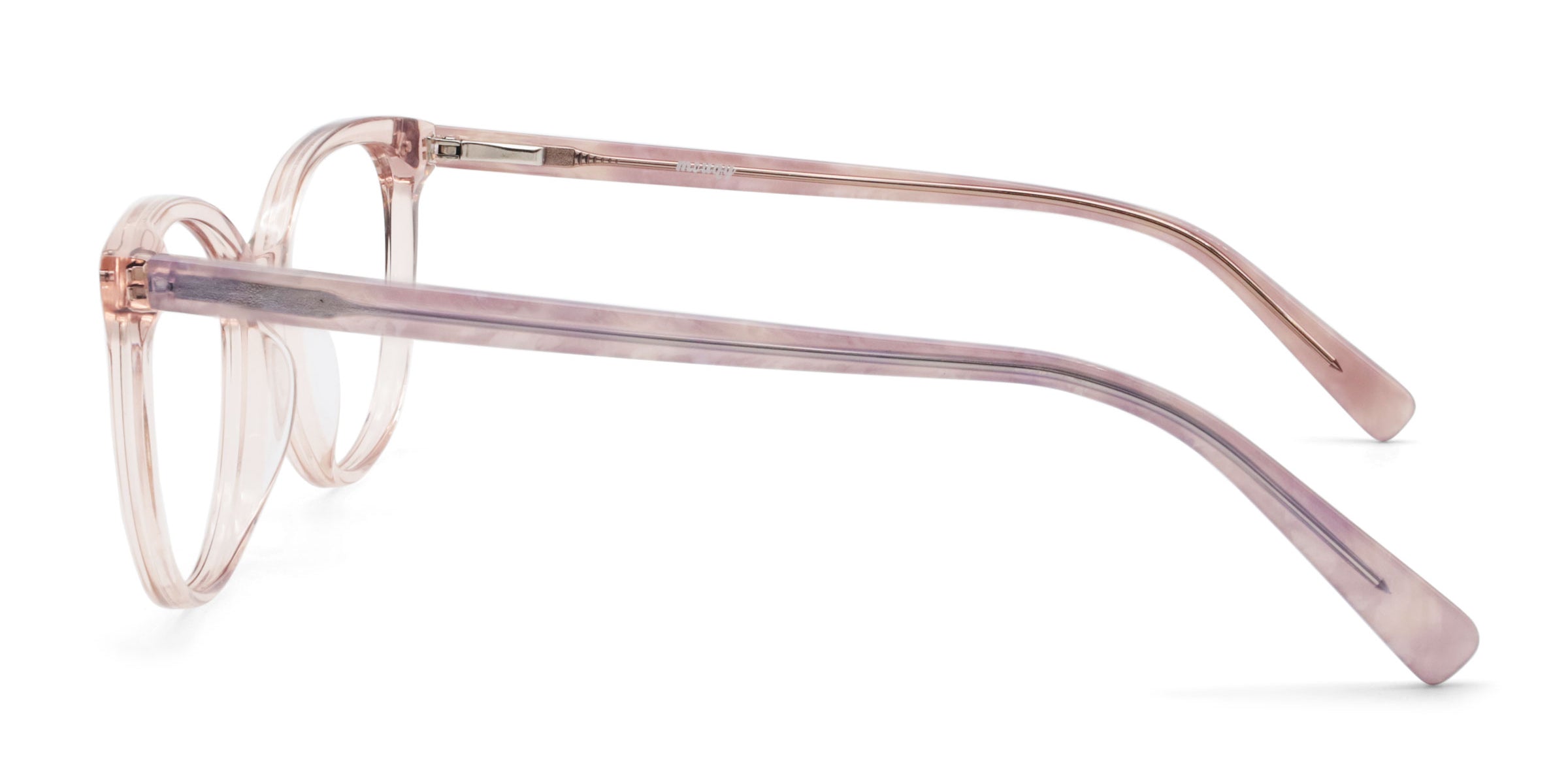 rose oval pink eyeglasses frames side view