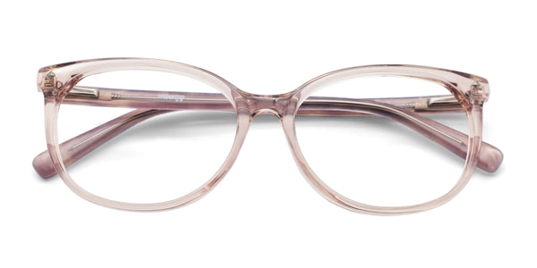 rose oval pink eyeglasses frames top view