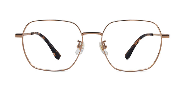 sarah geometric rose gold eyeglasses frames front view