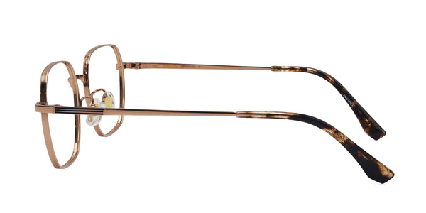 sarah geometric rose gold eyeglasses frames side view