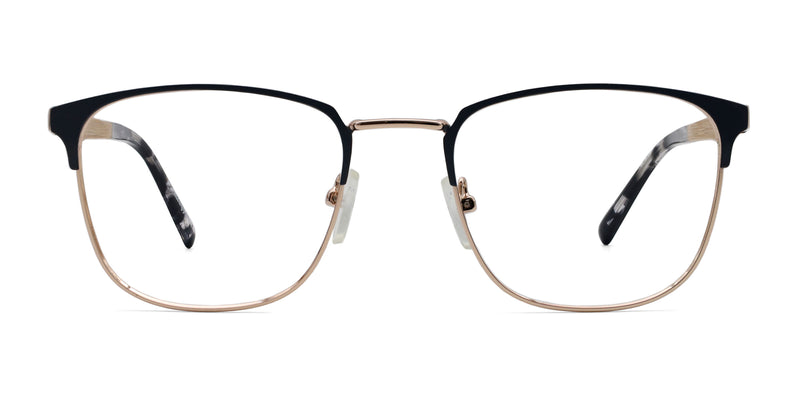 spencer browline black eyeglasses frames front view