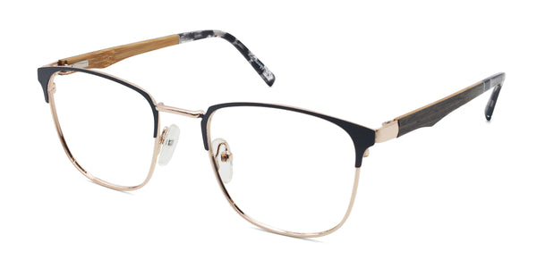 spencer browline black eyeglasses frames angled view