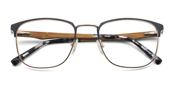 spencer browline black eyeglasses frames top view