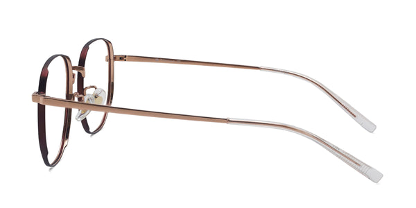 starry geometric rose gold eyeglasses frames side view