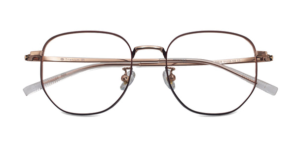 starry geometric rose gold eyeglasses frames top view