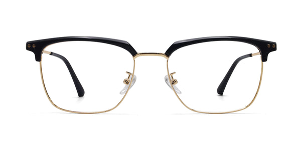 steven square black gold eyeglasses frames front view