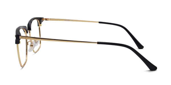 steven square black gold eyeglasses frames side view