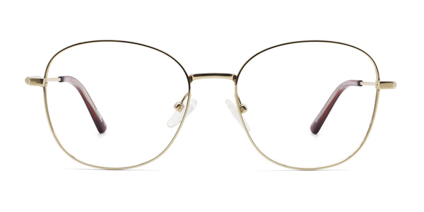suzy square gold eyeglasses frames front view