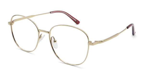 suzy square gold eyeglasses frames angled view