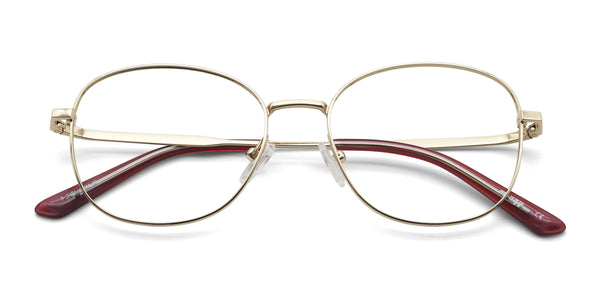 suzy square gold eyeglasses frames top view