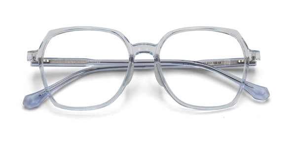 sweetie geometric transparent blue eyeglasses frames top view
